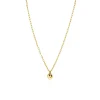 ZINZI gold plated zilveren paperclip schakelketting met bol hart hanger 9mm, 42-45cm ZIC2661