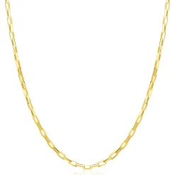 ZINZI gold plated zilveren paperclip schakel ketting (2,2mm breed) 42-45cm ZIC2845G