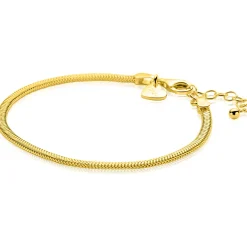 ZINZI gold plated zilveren platte slangen schakel armband (2,8mm breed) 18-21cm ZIA2847G