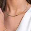 ZINZI gold plated zilveren platte slangen-ketting 45cm 3,5mm breed ZIC2292G