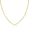 ZINZI gold plated zilveren popcorn schakelketting 45-48cm met drie paperclip schakelaccenten ZIC2709G