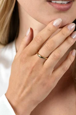 ZINZI gold plated zilveren ring organisch gevormd 3,5mm breed bezet met witte zirconia ZIR2628