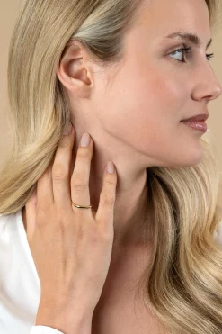 ZINZI gold plated zilveren ring organisch gevormd 2,5mm breed ZIR2610G
