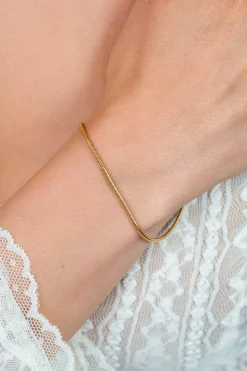 ZINZI gold plated zilveren ronde slangen armband (1,6mm breed) 17-20cm ZIA2848G