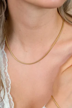 ZINZI gold plated zilveren ronde slangen ketting (2mm breed) 42-45cm ZIC2849G