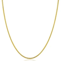ZINZI gold plated zilveren ronde slangen ketting (1,6mm breed) 42-45cm ZIC2848G