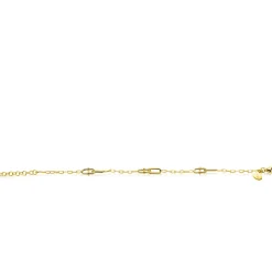 ZINZI gold plated zilveren schakelarmband met paperclip schakels en dubbele geknoopte schakels ZIA2798