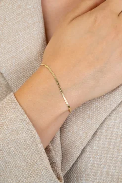 ZINZI gold plated zilveren schakelarmband met fijne gladde S schakel ZIA2774G