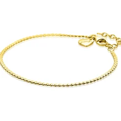 ZINZI gold plated zilveren schakelarmband met fijne gladde S schakel ZIA2774G