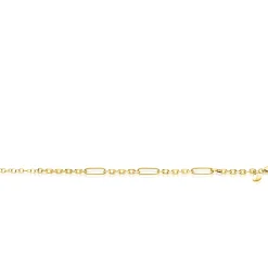 ZINZI gold plated zilveren schakelarmband met drie lange ovale schakels 5,5mm breed 18-21cm ZIA2711G
