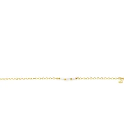 ZINZI gold plated zilveren schakelarmband met drie witte natuurlijk gevormde zoetwaterparels in het midden 17-19cm ZIA2643