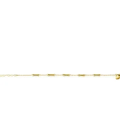ZINZI gold plated zilveren schakel armband met vijf gladde bamboe vormen 17-20cm ZIA2577G