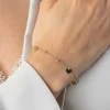 ZINZI gold plated zilveren schakelarmband met bolletjes en drie gladde hartjes 17-20cm ZIA2531G