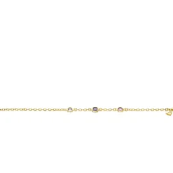 ZINZI gold plated zilveren schakelarmband met ronde en vierkante zettingen pastel en paars 17-20cm ZIA2525G