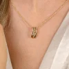 ZINZI gold plated zilveren schakelketttinkje met multi-look hanger (16mm) in golvend design 45-48cm ZIC2685
