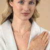 ZINZI gold plated zilveren schakelketting met drie ovale witte zoetwaterparels 40-45cm ZIC2588