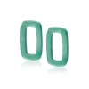 ZINZI oorbedels rechthoek 16mm groen agaat ZICH2226 (zonder oorringen)