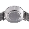 Zinzi Retro horloge zilvergekleurde wijzerplaat en kast stalen mesh band 38mm extra dun ZIW402M