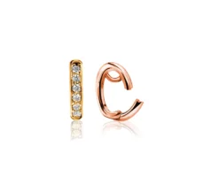ZINZI rose gold plated zilveren hanger met witte zirconia's om je oorbedels aan te hangen ZIH2CHR