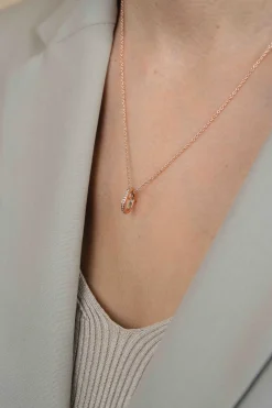 ZINZI rose gold plated zilveren hanger met witte zirconia's om je oorbedels aan te hangen ZIH2CHR