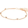 ZINZI rosé plated zilveren gourmet schakelarmband met vijf glanzende bolletjes (3mm breed) ZIA2714R