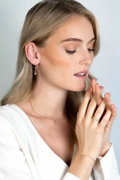 ZINZI zilveren armband extra 14K geel verguld gourmet schakel met witte ronde zirconia's ZIA2263G