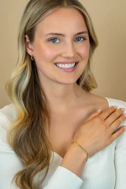 ZINZI zilveren armband geel verguld hartjes 4,5mm breed ZIA1798G