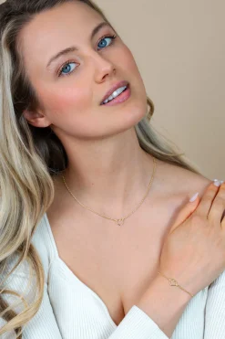 ZINZI zilveren armband geel verguld met open hartje ZIA1420G