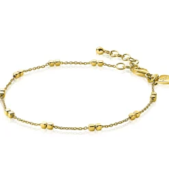 ZINZI zilveren armband 14K geel verguld vierkante blokjes 17-20cm ZIA2218G