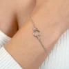 ZINZI zilveren armband met drie verbonden schakels en witte zirconia's ZIA2811