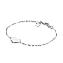 ZINZI zilveren armband met hart plaatje 10mm om te graveren 17-20cm ZIA2346