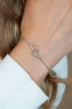 ZINZI zilveren armband met 2 verbonden hartjes 17,5-19,5cm ZIA2513
