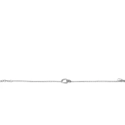 ZINZI zilveren armband 2 open rondjes verbonden zwart wit ZIA1987