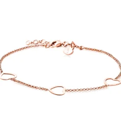 ZINZI zilveren armband rosé verguld hart 17-20cm ZIA1188R