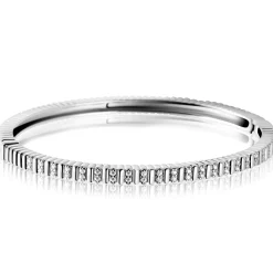 ZINZI zilveren bangle armband 4mm breed, bezet met witte zirkonia's  60mm ZIA2686