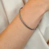 ZINZI zilveren bangle armband met bolletjes-motief 3mm en luxe scharniersluiting ZIA2755