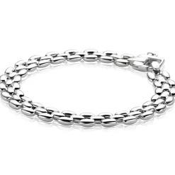 ZINZI zilveren brede rolex-style schakel-armband 8mm breed 19cm ZIA2764