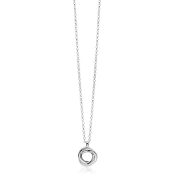 ZINZI zilveren collier 45cm met hanger van drie verbonden ringen (knoop-stijl) ZIC2890