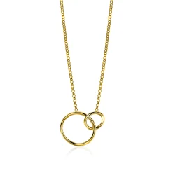 ZINZI zilveren collier geel verguld ronde vormen 42-45cm ZIC1278G