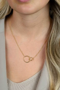ZINZI zilveren collier geel verguld ronde vormen 42-45cm ZIC1278G