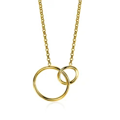 ZINZI zilveren collier geel verguld ronde vormen 42-45cm ZIC1278G
