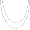 ZINZI zilveren dubbele schakelketting 40–45cm met fijne hartvormige schakels ZIC2775