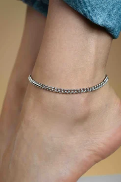 ZINZI zilveren enkelband gourmet 23+4cm ZIE1414