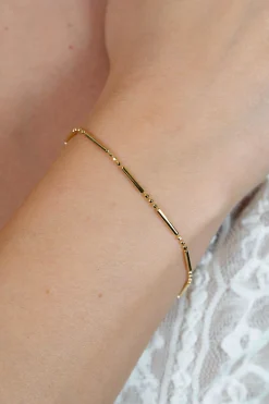 ZINZI zilveren fantasie armband 14K geel verguld staafjes ZIA1452G