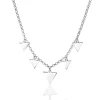 ZINZI zilveren fantasie ketting met 5 bungelende driehoekvormen 45cm ZIC1555