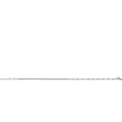 ZINZI zilveren fantasie schakel armband (2,3mm breed) waarbij de ene helft bezet is met witte zirconia's 17-20cm ZIA2460