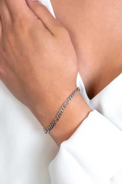 ZINZI zilveren figaro armband 3,5mm breed ZIA2291
