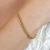 ZINZI zilveren geelvergulde jasseron armband 4,5mm breed 18cm ZIA1911G