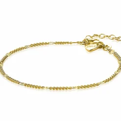 ZINZI zilveren gourmet fantasie armband 14K geel verguld 2,7mm breed 17-20cm ZIA2157G
