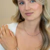 ZINZI zilveren gourmet ketting met vijf bolletjes 42–45cm ZIC2714